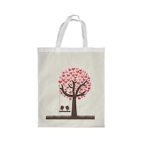 Rkn Romantic Printed Shopping Bag, White Small 25 X 20 Cm