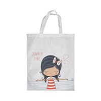 Picture of Rkn Summer Time Printed Shopping Bag, White Small 25 X 20 Cm
