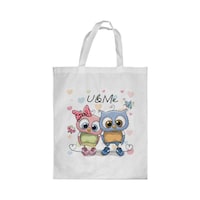 Picture of Rkn U & Me Printed Shopping Bag, White Small 25 X 20 Cm