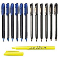 Pentel Metal Tip Roller Gel Pen with Highlighter, EnerGel ‎BL 417, Set of 12