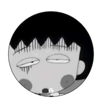 Picture of BP Anime Chibi Maruko Chan Theme Printed Badge, Black & Grey