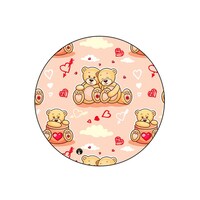 Picture of BP Bears Printed Round Pin Badge, Large, Red