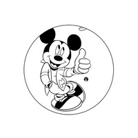 Picture of BP Disney Character Printed Pin, White & Black