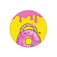 Picture of BP Donut Printed Round Pin Badge, Large