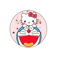 Picture of BP Hello Kitty & Doraemon Printed Round Pin Badge, Large