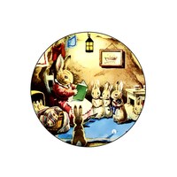 Picture of BP Rabbits Family Printed Round Pin Badge, Large