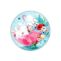 Picture of BP Rabbits Umbrella Printed Round Pin Badge, Large
