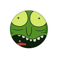 Picture of BP Rick & Morty Printed Round Pin Badge, Large, Green