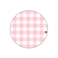 Picture of BP Round Pin Checks Printed Badge, Pink & White