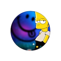 Picture of BP Simpsons Smiley Printed Round Pin Badge, Large