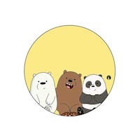 Picture of BP We Bare Bears Laughing Printed Round Pin Badge, Large