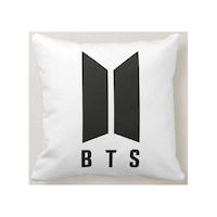Picture of 1st Piece BTS Logo Printed Decorative Pillow, White, 40 x 40cm