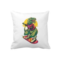 Picture of 1st Piece Dinosaur Skating Printed Square Pillow, White, 40 x 40cm