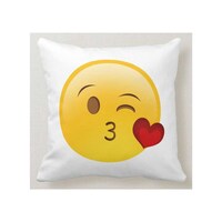 Picture of 1st Piece Emoji Printed Decorative Pillow, White, 40 x 40cm