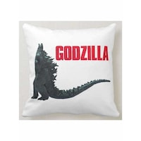Picture of 1st Piece Godzilla Printed Decorative Pillow, White, 40 x 40cm