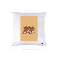 Picture of RKN Thumper Rabbits Printed Polyester Pillow, White, 40 x 40cm