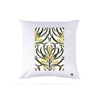 Picture of RKN Flowers & Vines Printed Polyester Pillow, White, 40 x 40cm