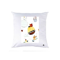 Picture of RKN Hot Air Balloons Printed Polyester Pillow, White, 40 x 40cm