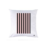 Picture of RKN Stripes Printed Polyester Pillow, White, 40 x 40cm