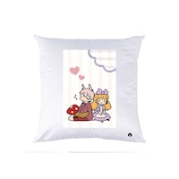 Picture of RKN Animated Print Polyester Pillow, White, 40 x 40cm