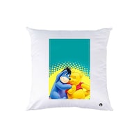 Picture of RKN Winnie the Pooh & Donkey Printed Polyester Pillow, White, 40 x 40cm
