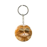 Picture of BP Cat Printed Keychain, Brown & White