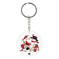 Picture of BP Santa Claus Printed Keychain, White & Red