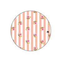 Picture of BP Flowers Printed Round Mouse Pad, Peach & White, 8.63 x 7.04inch