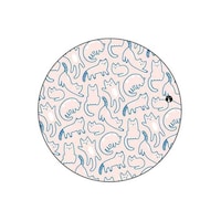 Picture of BP Printed Round Mouse Pad, Beige & Blue, 8.63 x 7.04inch