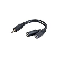 Comprehensive Female To RCA Male Audio Adapter Cable, 6inch, Black/Silver