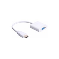 Keendex HDMI To VGA with Audio Adapter, White