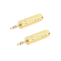 Picture of RKN Electronics 6.3mm 1/4 Female to 3.5mm 1/8 Male Adapter, 2 Pcs, Gold