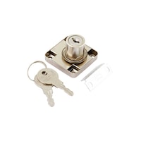 Robustline Drawer Lock With Single Turn Normal Key, Silver, 22mm