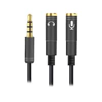 Picture of RKN 2-in-1 3.5mm Headphone Mic Splitter Cable, 35cm, Black