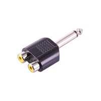Picture of RKN Male Mono Plug To Dual RCA Female Jack Connector, Black & Silver