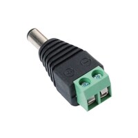Picture of RKN Screw Terminal Block To Male DC Power Adapter Plug, Black & Green, 2.1mm