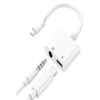 Picture of RKN Electronics Lightning Headphone Adaptor for Apple iPhone, White & Grey