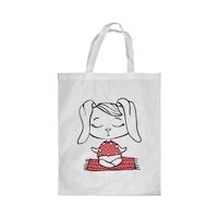 Picture of Rkn Cartoon Rabbits Printed Shopping Bag, White Small 25 X 20 Cm, RKN16341