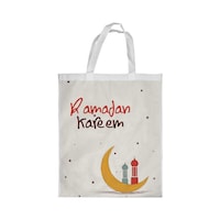 Rkn Ramadan Kareem Printed Shopping Bag, White Small 25 X 20 Cm, RKN18882