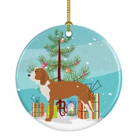 Spanish Hound Merry Christmas Tree Ceramic Ornament, BB2909CO1