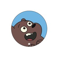 Picture of BP We Bare Bears Amused Printed Round Pin Badge