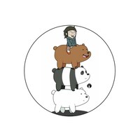 Picture of BP We Bare Bears with Boy Printed Round Pin Badge