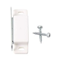 Suki Magnetic Door Lock With Screw Set, White & Silver
