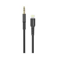 Porodo Braided Lightning To Aux Cable, Black, 1.2Meter