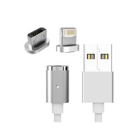Picture of Rkn 2-In-1 Magnetic Cable With Micro Usb & Lightning Ports, Silver, 5.1Cm