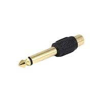 Monoprice Mono Plug To Rca Jack Adaptor, Black & Gold, 2 Inch, 2 Pcs