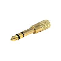 Monoprice 6.35Mm Male To 3.5Mm Female Metal Adaptor, Gold, Pack Of 2Pcs