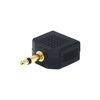 Picture of Monoprice Male To Female Rca 3.5 Mm Mono Plug Male Adapter, Black & Gold