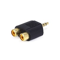 Picture of Monoprice Plug To 2 Rca Jack Splitter Adaptor Converter, Black & Gold