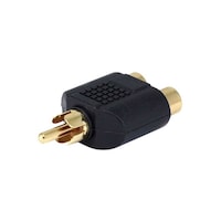 Picture of Monoprice Rca Plug To Jack Splitter Adapter Module, Black & Gold
